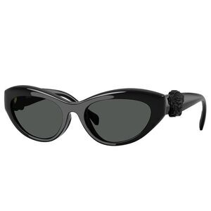 Versace KIDS VK 4005U GB1/87 Black Plastic Cat-Eye Sunglasses Grey Lens